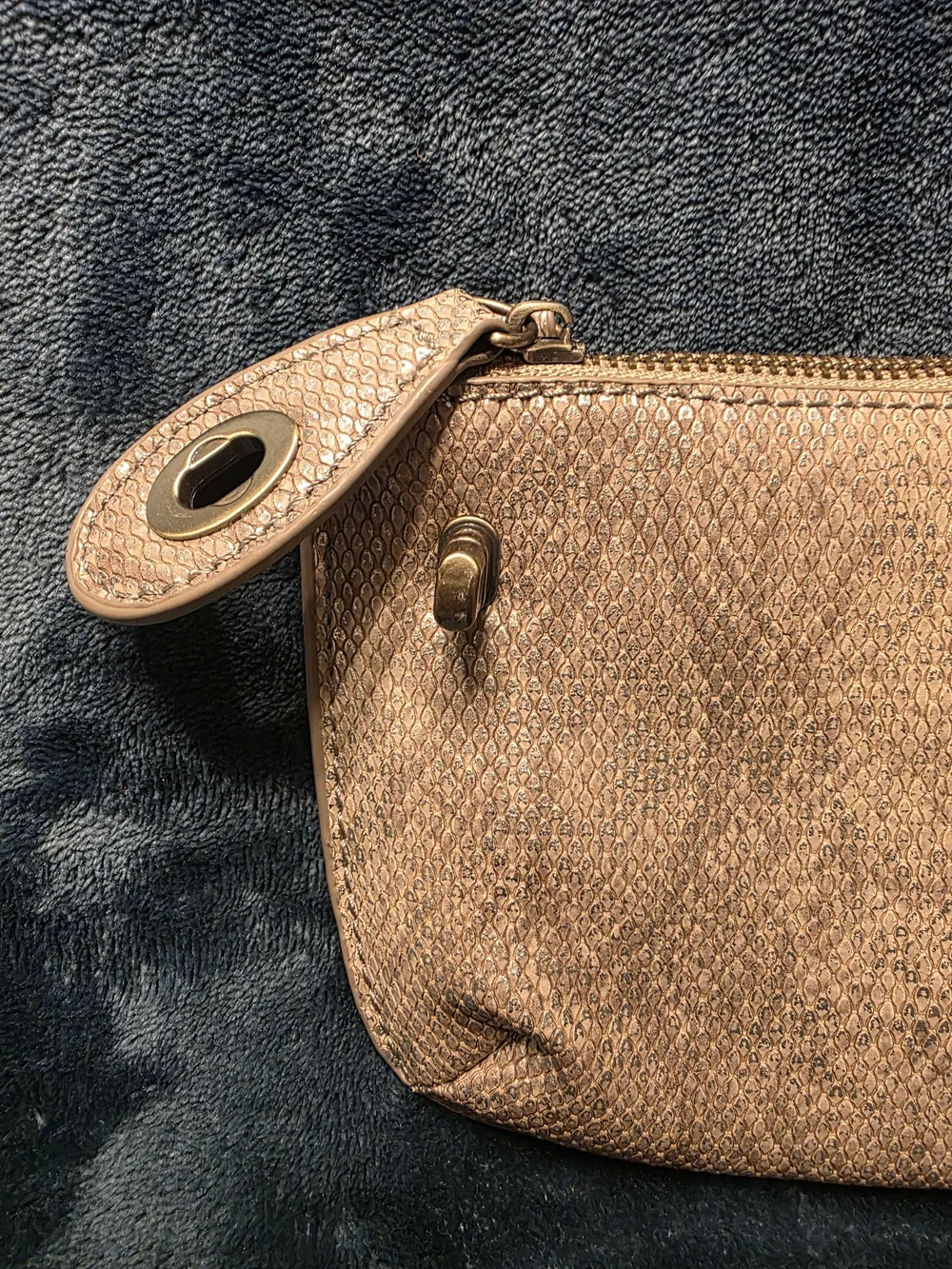 Elegant Gold Textured Python Printed Wallet